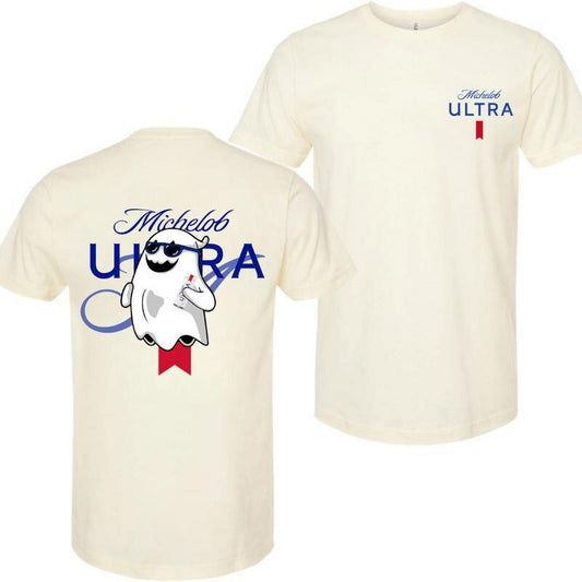 Michelob Ultra Ghost Halloween 2 Sides T-shirt, Beer Shirt, High-Quality Printing, All Seasons, Casual Fitted, For Men And Women Menswear Top Tshirt