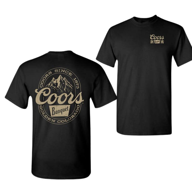 Coors Banquet Hoodie - Classic and Rugged Design Featuring Retro Coors Logo with Mountain Graphics, Perfect for Beer Enthusiasts and Outdoor Adventure