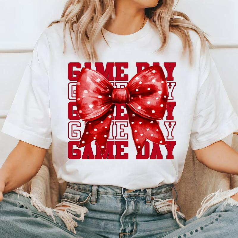 Game Day Shirt, Coquette Bow Shirt, Touchdown Season, Fall Graphic Tee, Autumn Shirt, Shirt for Women, Football Mama, Football Season