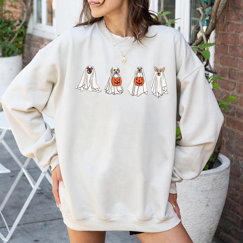 Cute Dogs Halloween Crewneck Sweatshirt Hoodie Tshirt, Halloween 2024 Gifts