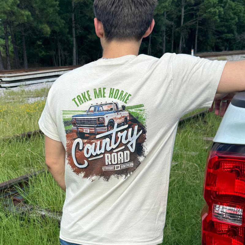 Straight Up Southern Country Road T-Shirt â€“ Sand Casual Classic