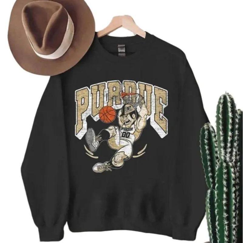 Retro Vintage Distressed Purdue Basketball Unisex Heavy Blend Crewneck Sweatshirt Unisex Casual Man Menswear Hoodie