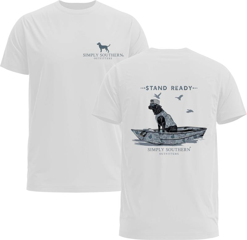 Stand Ready Outdoors Dogs Hunting Unisex T-shirt For Men & Women - Dog Lovers Shirt - Gildan 5000 Graphic Tee, Heavy Cotton, Menswear Top