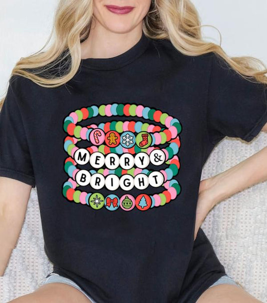 Merry and Bright Shirt, Christmas Shirt, Friendship Bracelet Shirt