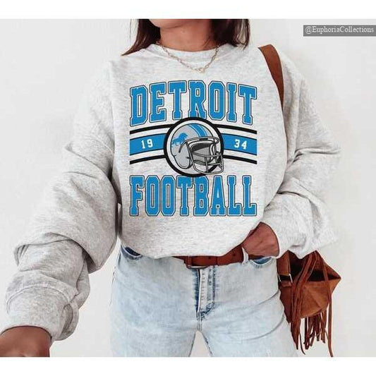 Vintage Detroit Football Sweatshirt, Hoodie, T-Shirt, Lions Sweatshirt, Retro Detroit Football Fan Gift , Global Trending Outfits