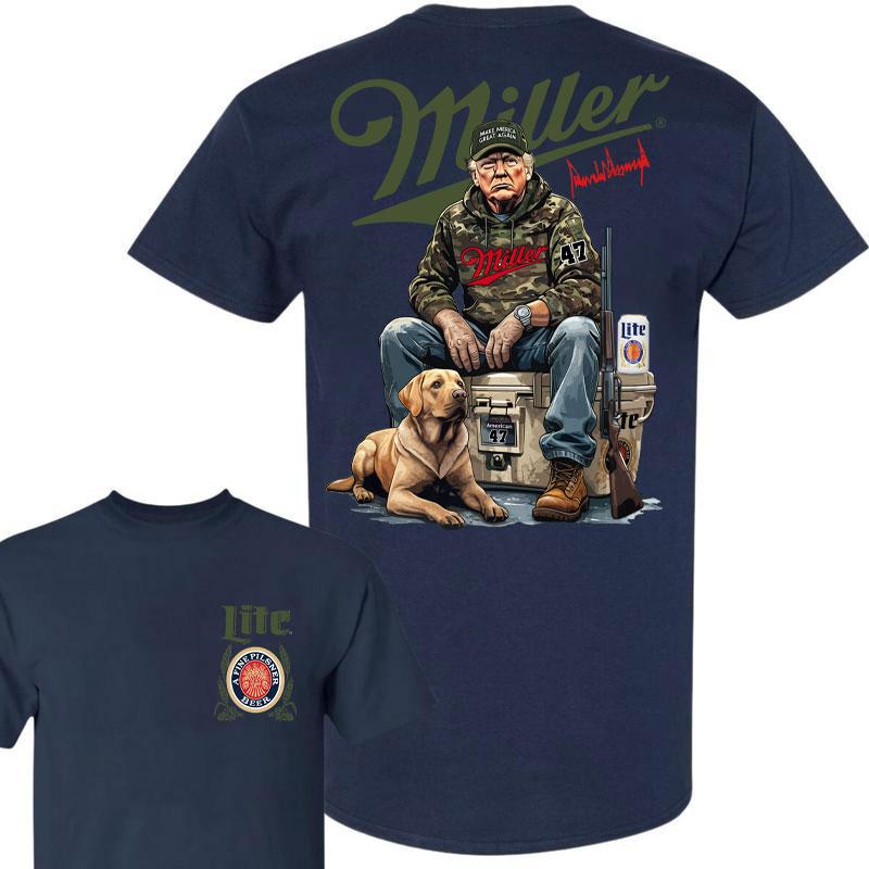Trump Hunting Signature Miller Lite Shirt , Trumpp won 47th president Election 2024, Trumpp Supporter, Miller Lite Shirt, Trump Hunting With Local Shi