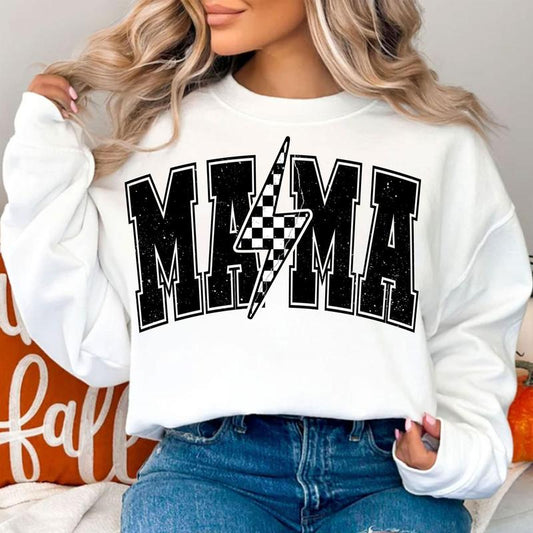 Mama Lightning Bolt Sweatshirt, Mama Shirt, Mama Crewneck, Mom Life Shirt, Retro Mama Sweater, Gift For Her Sweatshirt, Hoodie, Comfort Colors