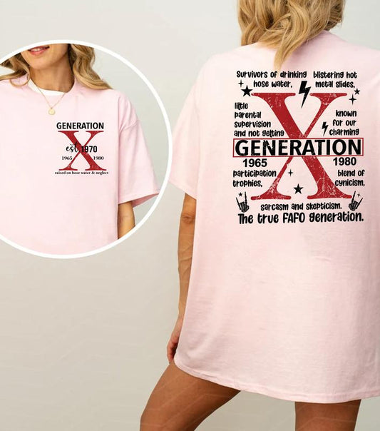 Generation X Humor Style Raised On Hose Water And Neglect Gen X T-Shirt, Funny Vintage Sarcasm Shirts For GenX