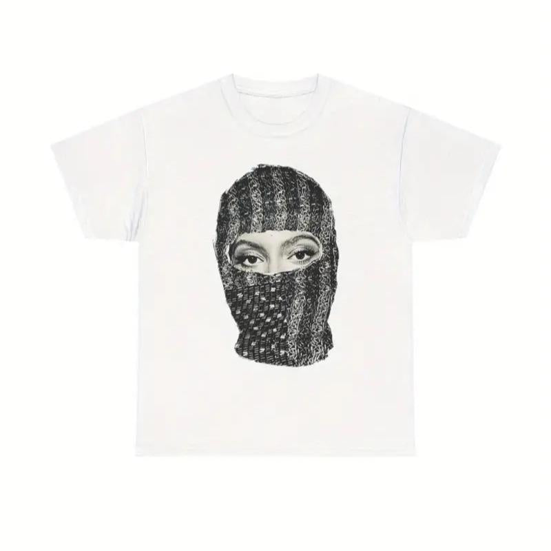 Beyoncé Graphic Print T-shirt, Trendy Cotton Tops Short Sleeve, Street Style Short Sleeve Tee, Comfort Fit Men's Tee, Crew Neck Tee, Ultra Soft, Breat