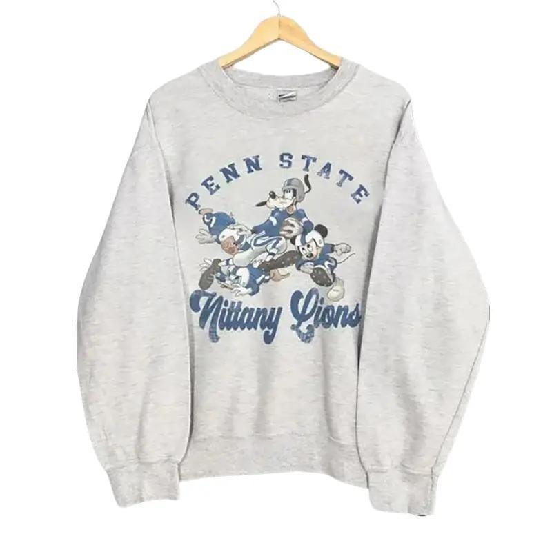 Vintage Nittany Lions Penn State University football sweatshirt Kangaroo Pocket Polyester Ribbed Collar Hoodie Smooth Soft