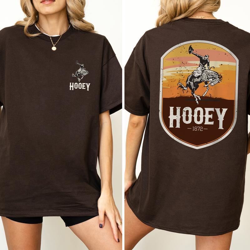 Hooey Men's Cheyenne 2-Sided Printed Graphic Shirt, Vintage Western Rodeo Hooey T-Shirt, Wild West Cowboy Top for Men, Cotton Fabric Casual Womenswear