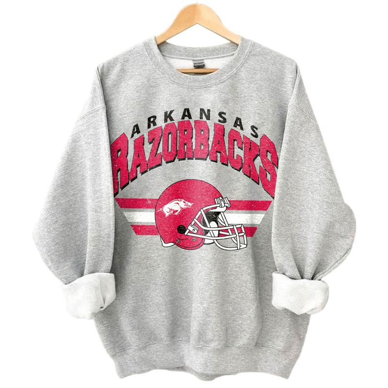 24. Arkansas Razorbacks Vintage NCAA Sweatshirt, University of Arkansas Sports Fan Apparel, Classic Pullover Gear