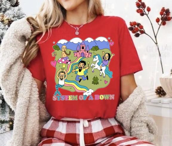 System of a Down T-shirt System of a Down Tee Cute Funny Gift Casual Cotton