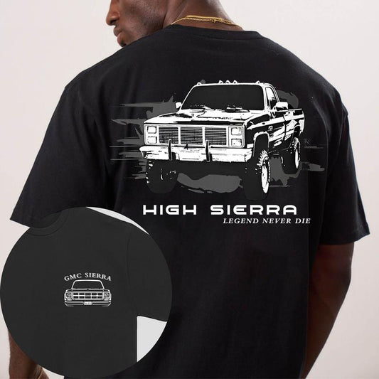 Vintage Vibe 2 Sides Squarebody Legend Never Die 1973 GMC High Sierra Men's Cotton Tee Old School GMC Tee Gift for Him Truck Shirt Classic GMC Truck C