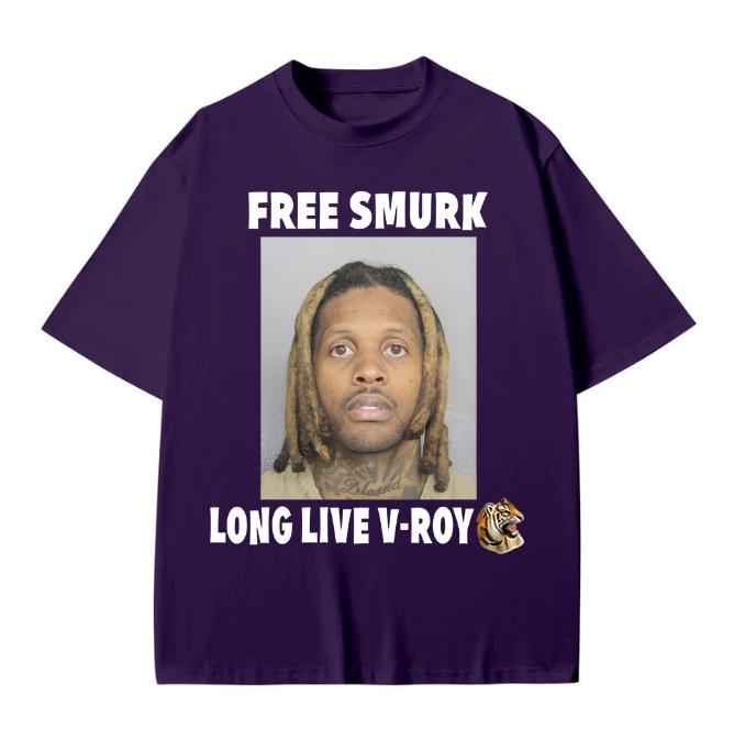 Free Smurk Long Live V Roy Lil Durk Mugshot tee Cotton Menswear