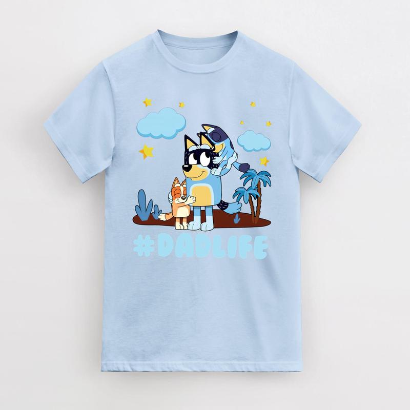 Dad Life Father's T-Shirt, Bluey Dad Mum Unisex T-Shirt, Shirts for Mens Women, Best Gift T-Shirt