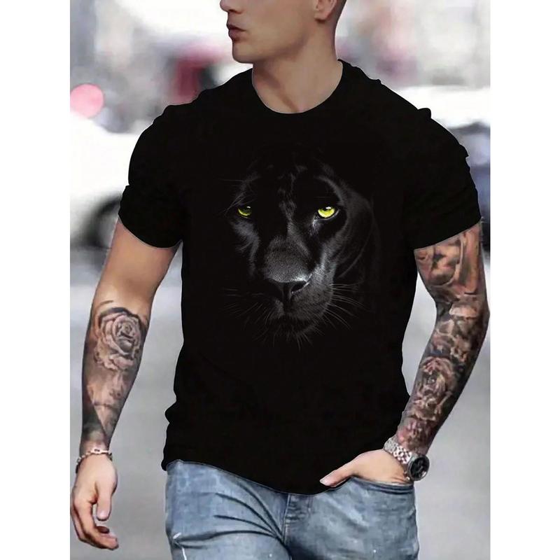 Men'S Animal Printed Short Sleeve T-Shirt Made in USA