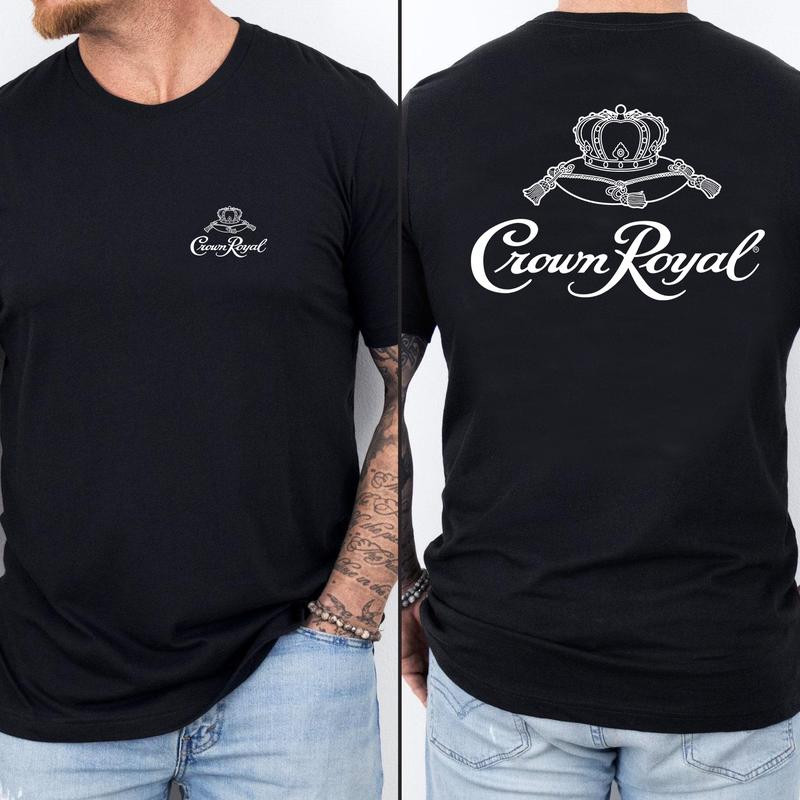 Crown Royal Black And White Logo T-shirt - 2 Side - Style Selections - Active Lifestyle Essentials - Full Color Range - Cross-gender Fashion - From Sm