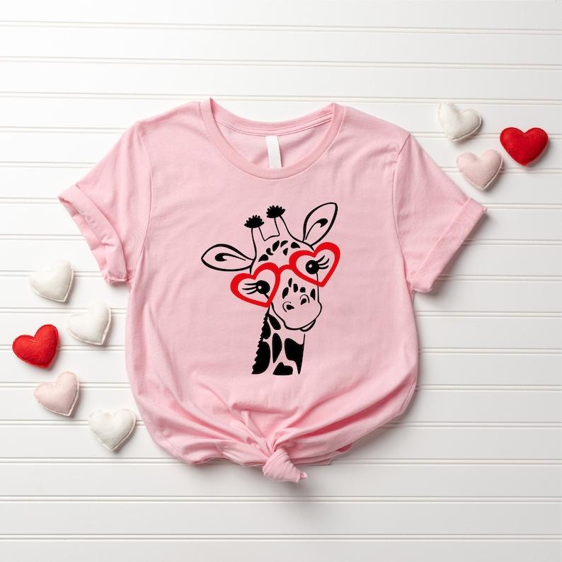 Valentine's Day Shirt, Giraffe Shirt, Women Valentine Gift, Love Shirt, Cute Valentines Day Shirt, Valentines Day Tee
