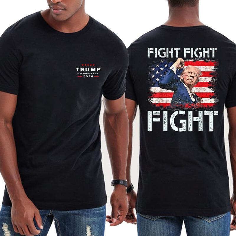 Trum Fiiight Fiiight Fiiiight Trum Signals To Ameicans To Fiiiight T-Shirt, Trum 2024 Take Ameica Back Election T-Shirt, Unisex Cotton Shirt, Full Col