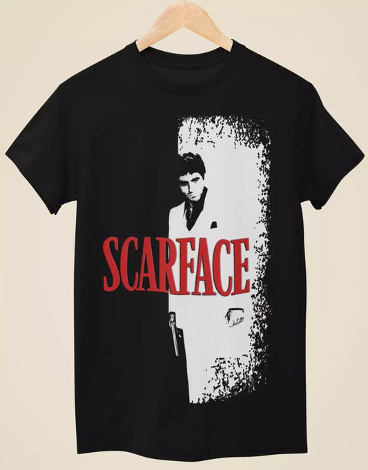 Hot Scarface Cotton T-shirt Movie Poster Inspired Unisex Black T-Shirt