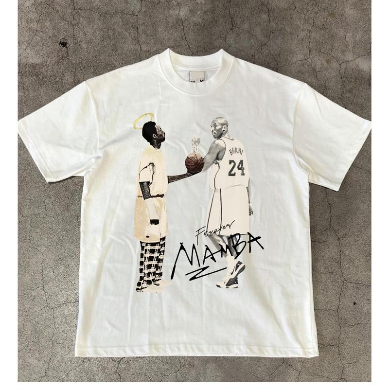 Kobe Bryant Basketball Forever Mamba Vintage Graphic T-Shirt Cotton Short-sleeve Retro Streetwear Tshirt Menswear Top Baseball Tropical Crewneck