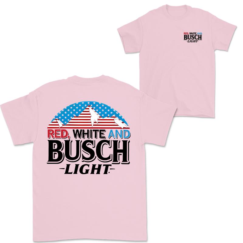 Red, White And Busch Light 2 Sided Tshirt, Busch Light Tshirt Full Color For Men And Women Tshirt, Busch Light Beer Tshirt