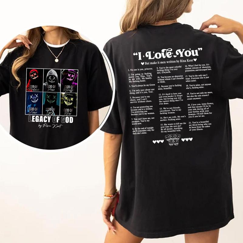 Legacy of Gods Book Quotes 2 Sides Sweatshirt, Legacy of Gods Heathens, Rina Kent Merch, Dark Romance Shirt, Bookish Merch, Unisex T-Shirt, Sweatshirt