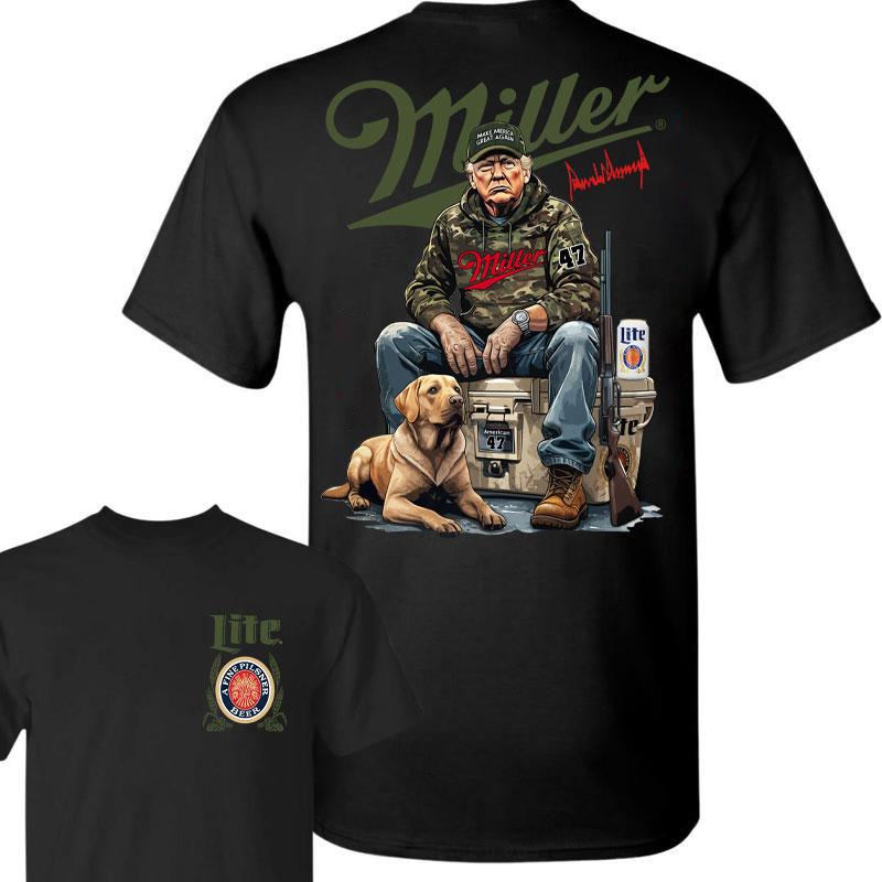 Trump Hunting Signature Miller Lite Shirt , Trumpp won 47th president Election 2024, Trumpp Supporter, Miller Lite Shirt, Trump Hunting With Local Shi