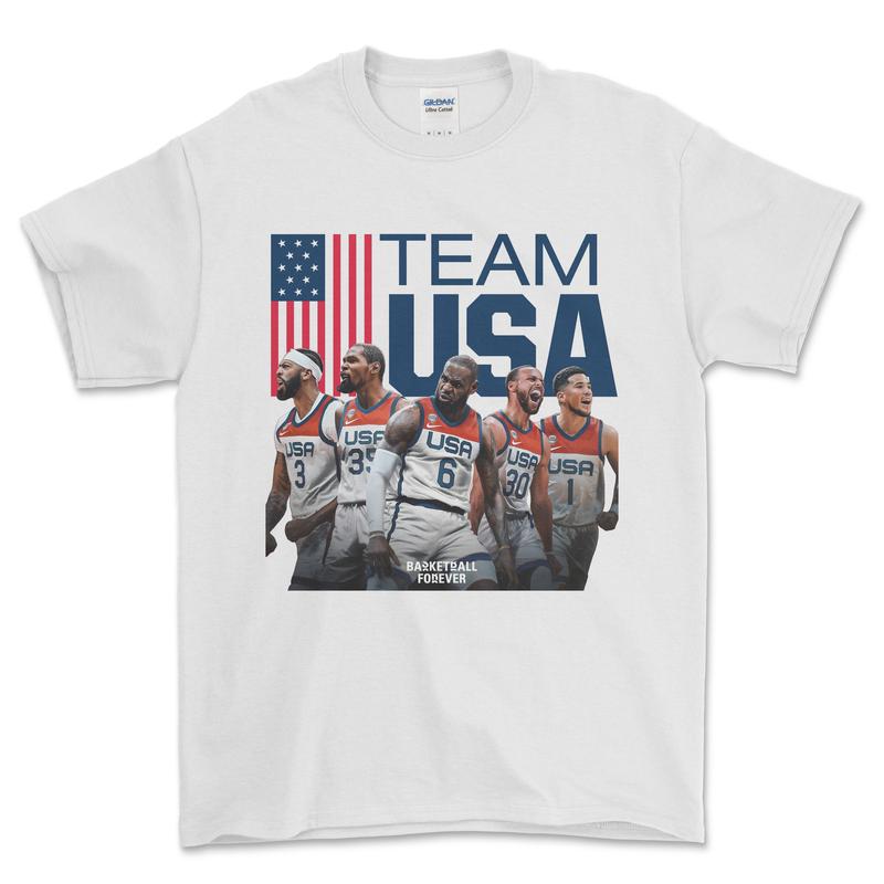 2024 Paris USA Team Basketball T-Shirt, graphic sports tees for men