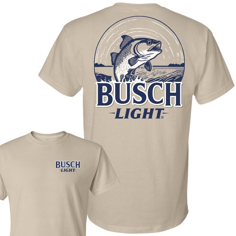 Busch Light T-Shirt, Busch Light, Beer Tee - Busch Light Wildlife 2-sided T-shirt, Casual Graphic Round Neck T-shirt for Summer, Fashion Top for Daily