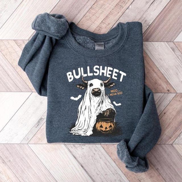 Bullsheet Halloween Sweatshirt, Halloween Bullsheet Moo I Mean Boo Shirt, Ghost Cow Sweatshirt, Halloween Sweatshirt, Bullsheet Cow Shirt, Halloween G