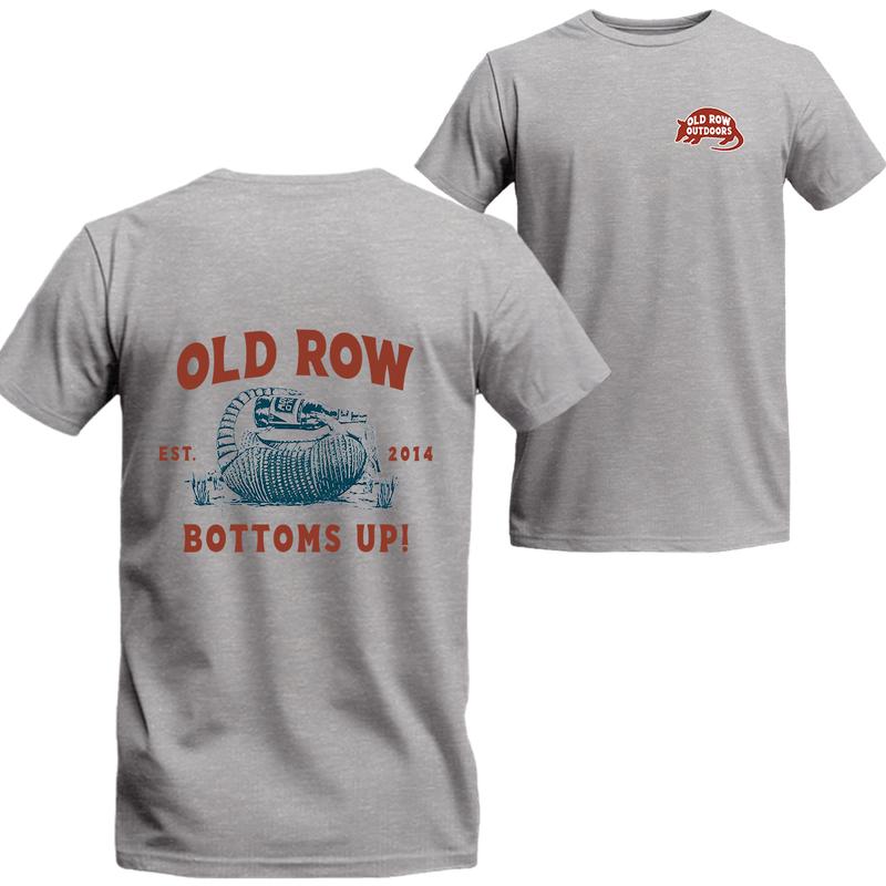 Old Row Bottoms Up Armadillo T-Shirt Graphic Tee, Graphic Short Sleeve Tee, Unisex Shirt, Menswear Top, beer shirt, drinking shirt