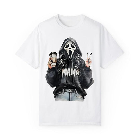 Ghostface Mama Coffee Halloween T-shirt, Cool Mom Crewneck Sweatshirt, Cute Coffee Mama hoodie, Funny Gift For Mom, Graphic Design