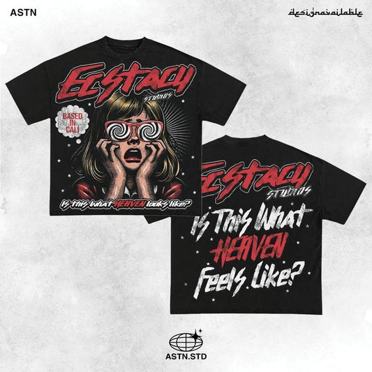 Y2K Graphic Ecstacy Heaven Sound Like Personalize Printed Tshirt Casual Cotton Menswear T-Shirt Top Small