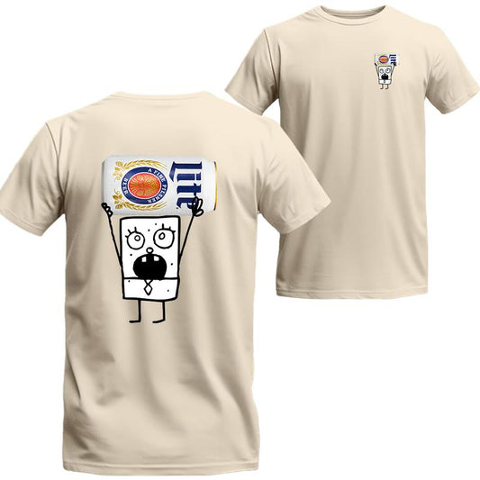 Doodlebob Miler Lite Unisex 2 Sides T-Shirt, Miler Lite Short Sleeve Tee, Unisex Shirt, Beer Shirt Menswear Top