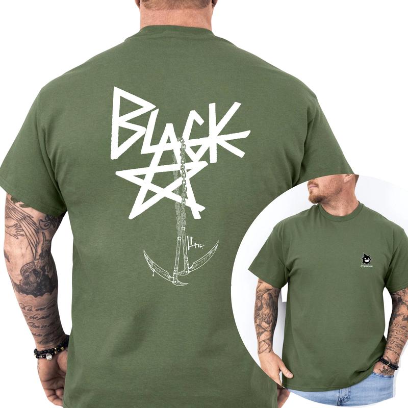 Men's Blackstar X Chain Scythe - Soul Eater 2 Sided T-Shirt, Gift For Men, Casual Menswear, Classic Cotton Top, Soft Fabric Shortsleeve Shirt