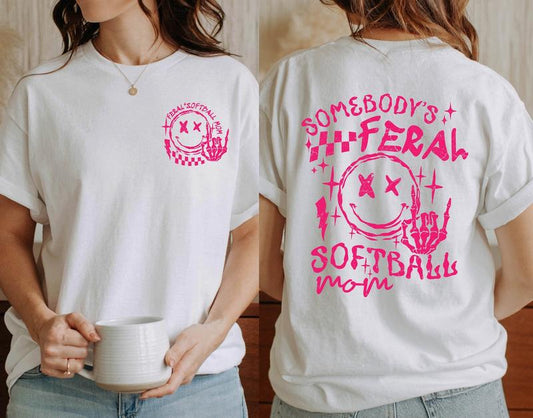 Somebody's Feral Mom Shirt, Feral Mom Shirt, Mom Shirt, Mom Shirt, Softball Mama, Mom Life Shirt, Sports Mom Shirt