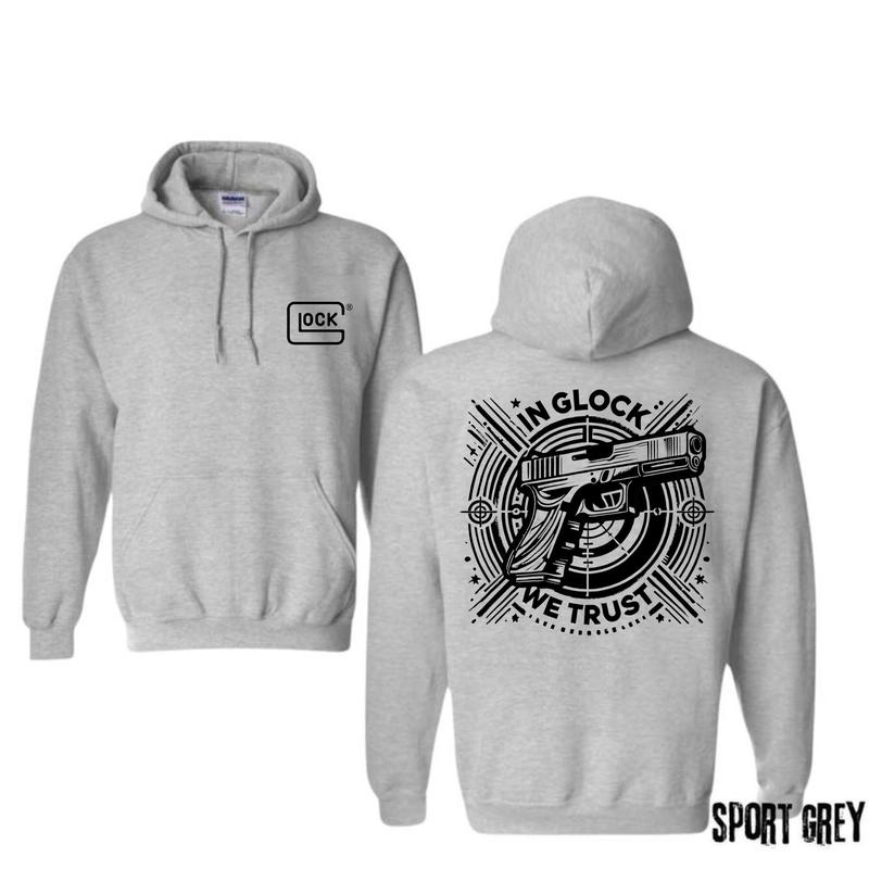 In Glock We Trust Double Sided Hoodie for Men and Women - Classic Fit - Menswear,Unisex Hoodie,Glock Shirt Sweatshirt Pullover
