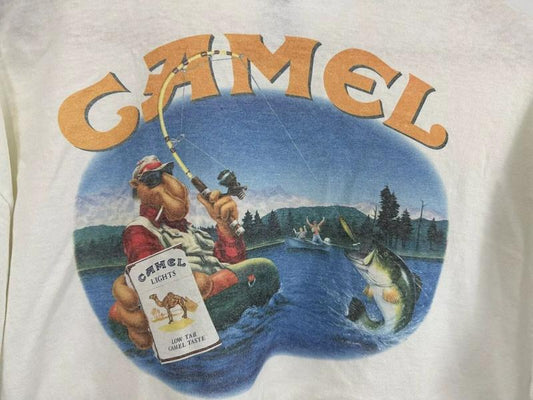 Vtg Camel Smokin Joe Fly Fishing T-Shirt, Vintage Graphic Tee, Music Tour Tee, Graphic Single Rap Hop Hip