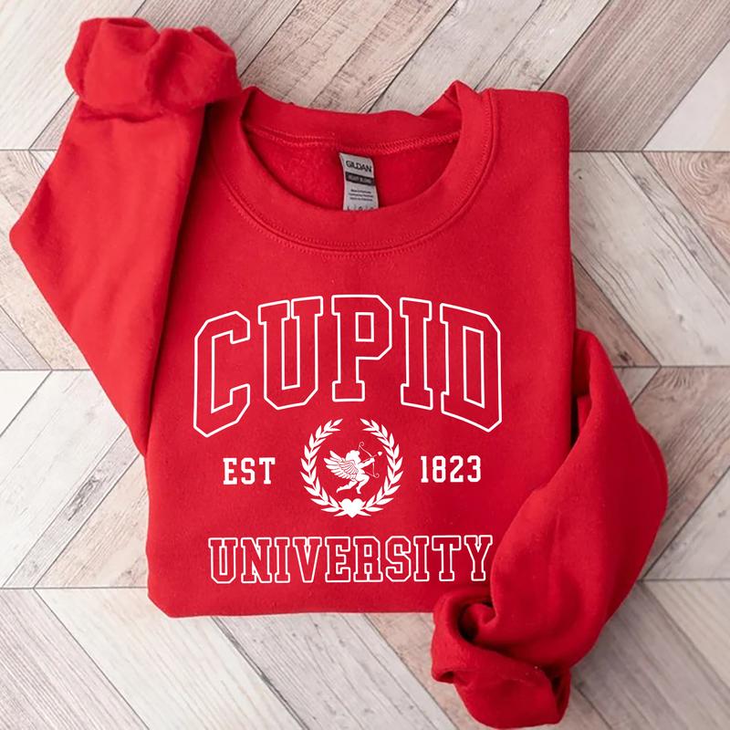 Cupid University Sweatshirt, Cute Valentine's Day Shirt, Funny College Sweatshirt, Love Crewneck Sweatshirt, Cupid Sweater