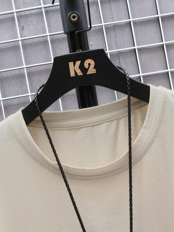 Unisex Men's Letter Print Round Neck GraphicÂ Tee, Regular FitÂ Casual Short Sleeve Crew Neck T-Shirt for Summer, Fashion Men's Top for Daily Wear