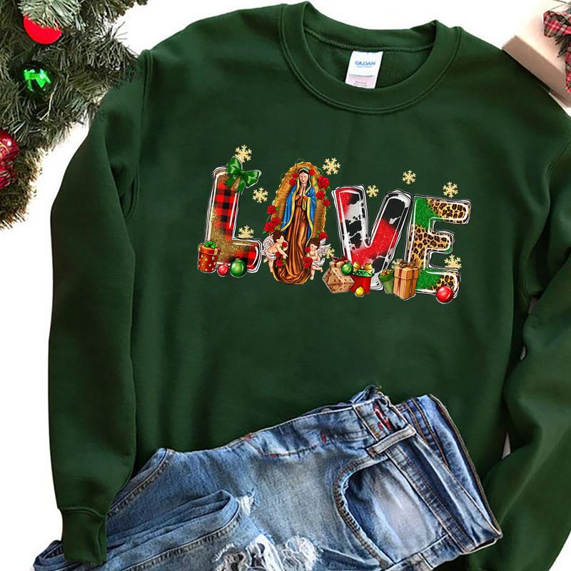 Christmas Lady Of Guadalupe Latina Mexican Virgin Mary Gifts T-Shirt