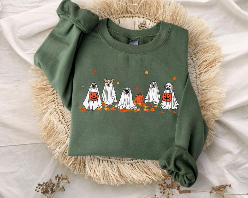 Сute Ghost Dog Shirt, Halloween Shirt, Ghost Shirt, Dog Lovers Shirt, Halloween Dog Shirt, Spooky Season Tee Top Womenswear