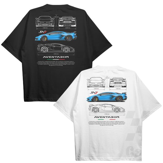 Drive in Style Car-Themed T-Shirts, Aventador SVJ T-Shirt, Aventador SVJ Technical Specs T-Shirt, Racing Shirt, Sport Car Shirt Menswear Top