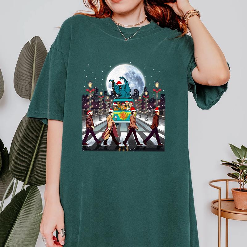 Supernatural ChristmasT-Shirt,Supernatural Vintage T Shirt, Gift For Woman and Man Unisex T-Shirt Sweatshirt Hoodie Fabric Fabric Fabric