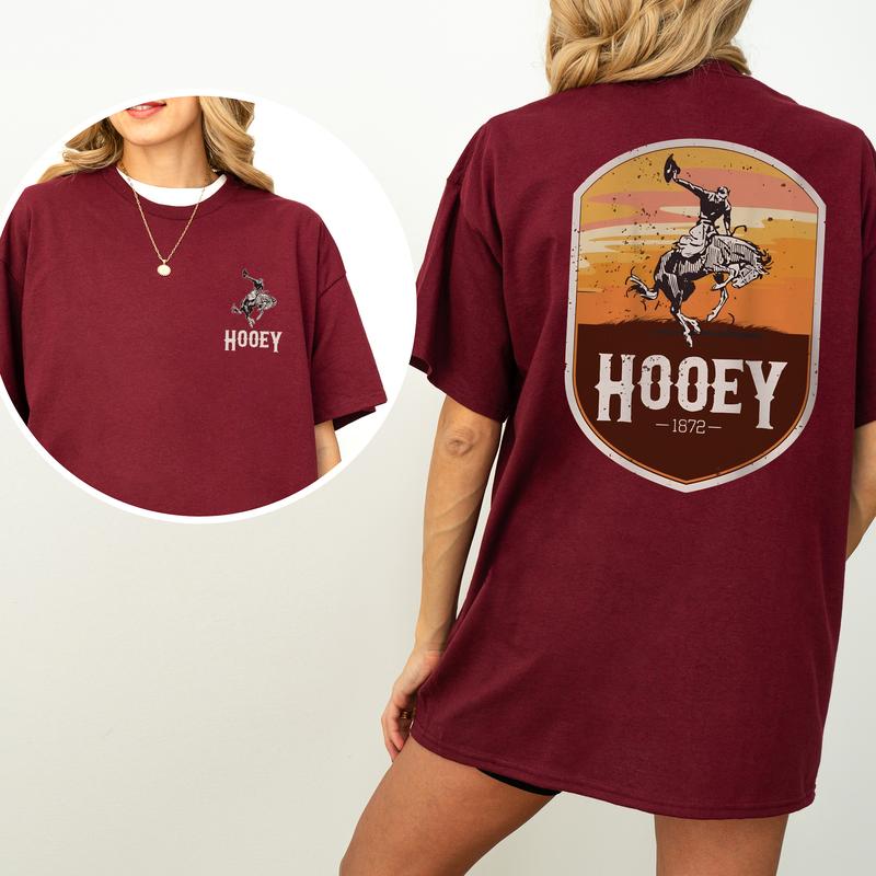 Hooey Men's Cheyenne 2-Sided Printed Graphic Shirt, Vintage Western Rodeo Hooey T-Shirt, Wild West Cowboy Top for Men, Cotton Fabric Casual Womenswear