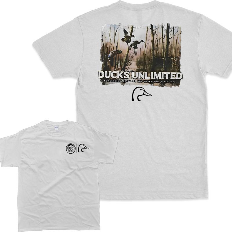 Busch Light Ducks Unlimited T-Shirt, Double Sides T-Shirt, Full Color, For Men, For Women