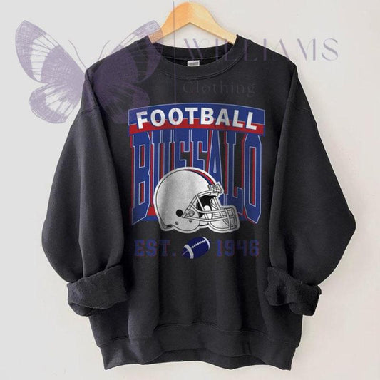 Buffalo Football Unisex Crewneck, Vintage Style Buffalo Football Sweatshirt, American Football Sweatshirt, Buffalo Sweatshirt, Bills Mafia