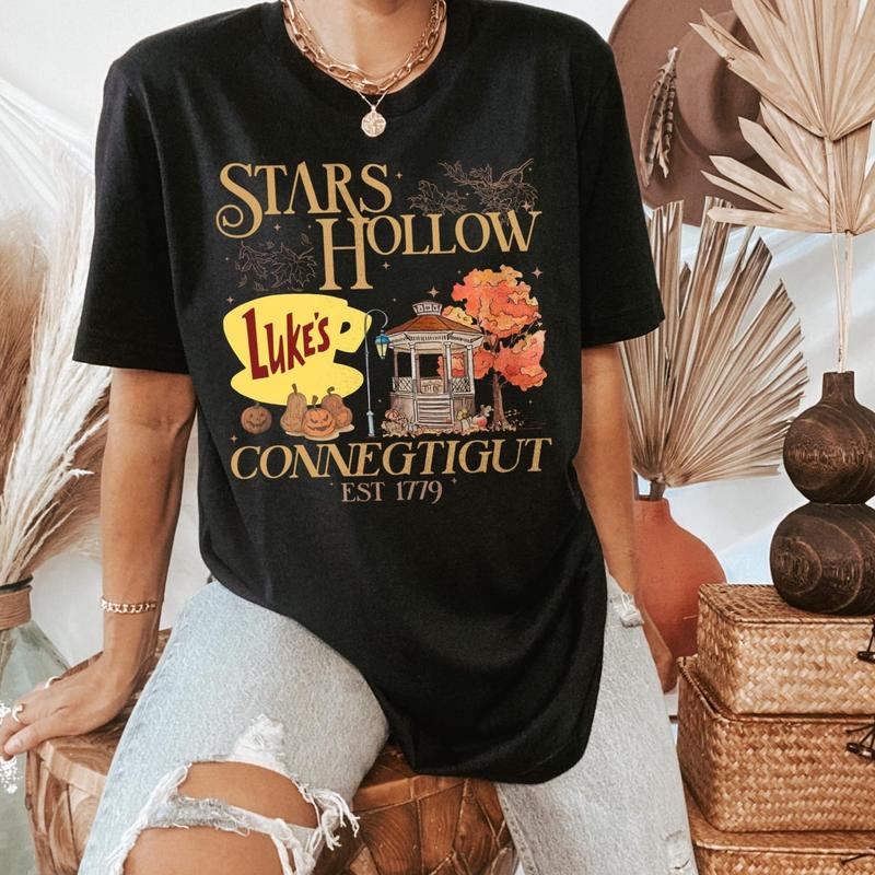 Stars Hollow Shirt, Luke's Diner TShirt, Retro Stars Hollow Crewneck, Gilmore Girl Eras Cotton Fabric